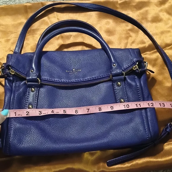Kate Spade Cobble Hill Small Leslie Satchel Purple Pebbled Leather Crossbody - Picture 13 of 14
